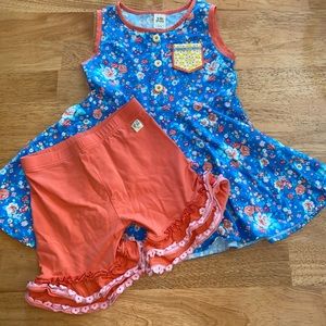 Wild Flowers| Size 8| summer/spring collection. Dress and shorts set.